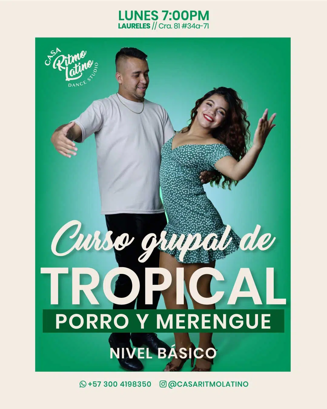Clases de baile de Salsa y bachata, merengue, porro zouk brasileño en medellin